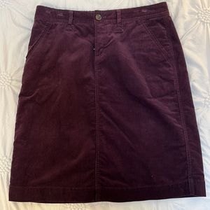 Bass Heritage plum fine wale corduroy women’s lined pencil skirt